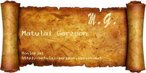 Matulai Gerzson névjegykártya